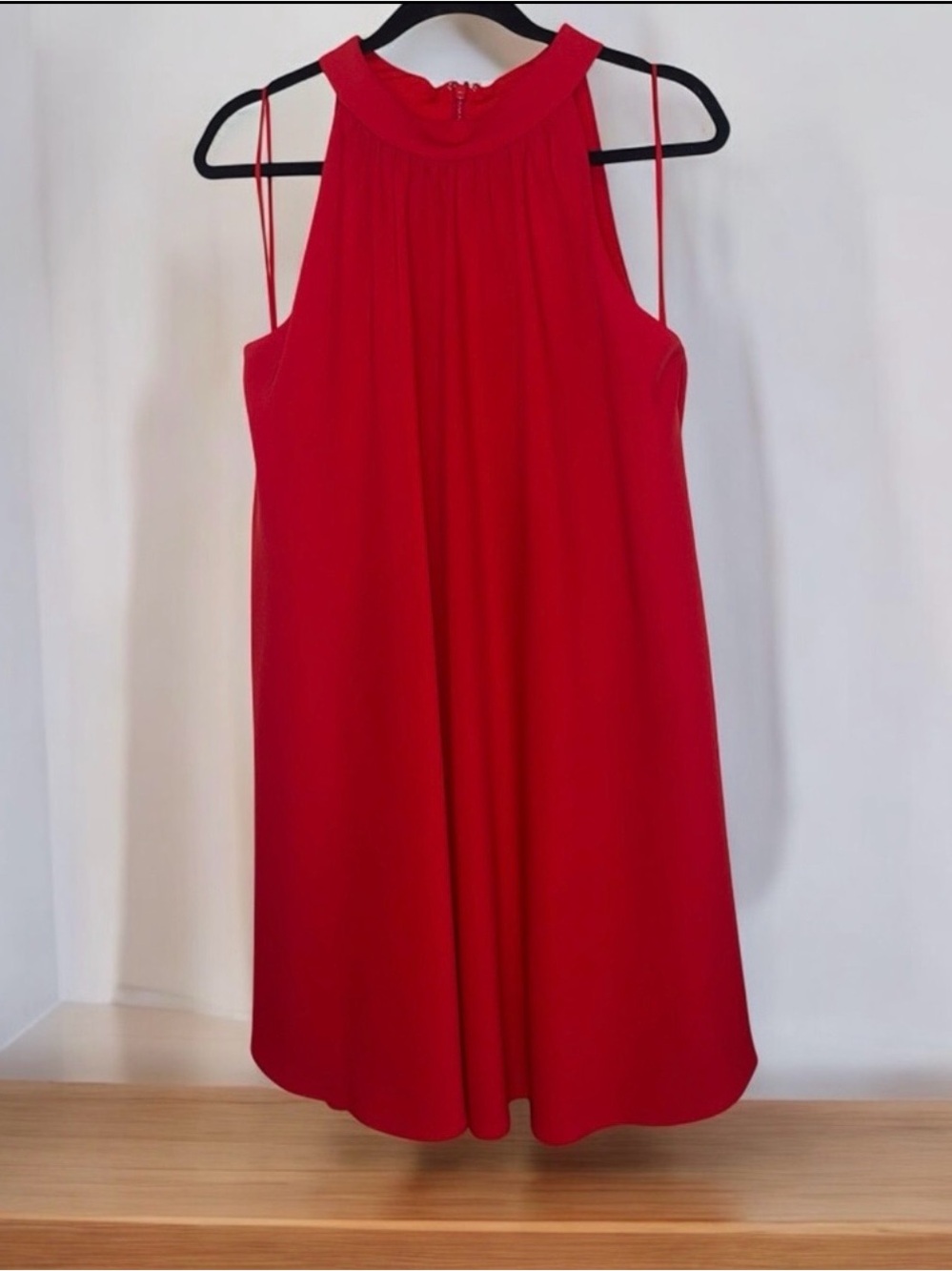 Badgley Mischka Vibrant Red Halter Mini Dress